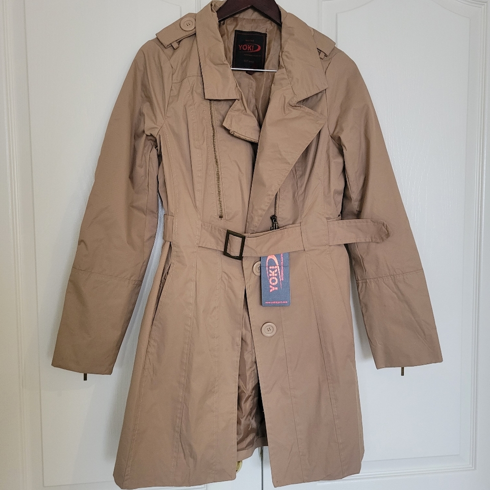 Beige trench coat